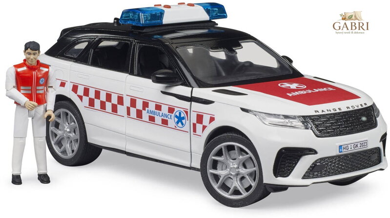 BRUDER 02885 Auto Range Rover Velar ambulance model na baterie Světlo Zvuk