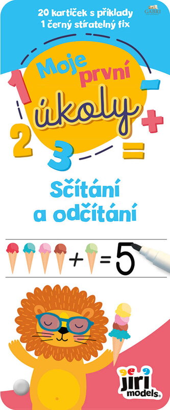JIRI MODELS Moje první úkoly Sčítání a odčítání set 20 kartiček s fixem