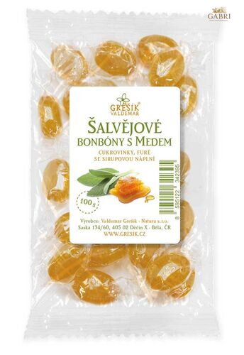 Šalvějové bonbóny s medem 100 g GREŠÍK