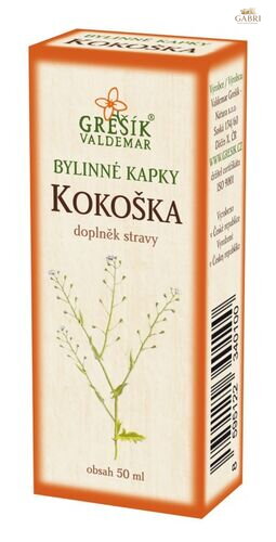 Kokoška kapky 50 ml GREŠÍK-Z-40% líh, Bylinné kapky
