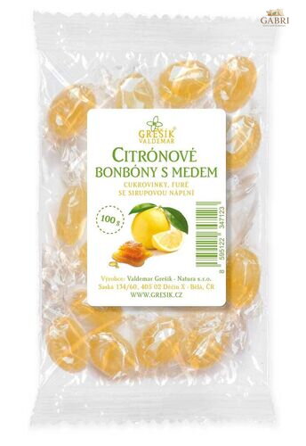 Citrónové bonbóny s medem 100 g GREŠÍK