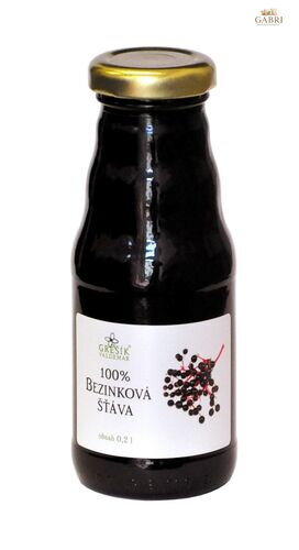 Šťáva Bezinková 100% 0,2 l GREŠÍK Ovocná šťáva