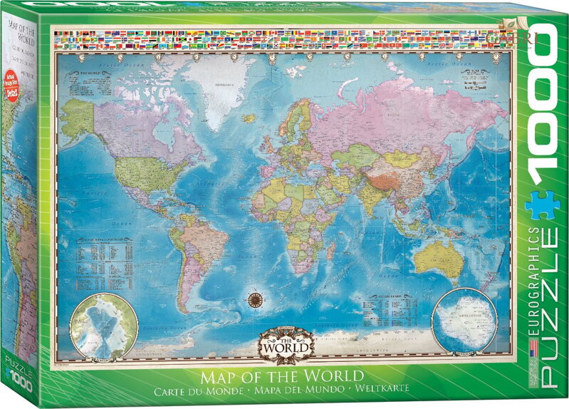 EUROGRAPHICS Puzzle Mapa světa 1000 dílků