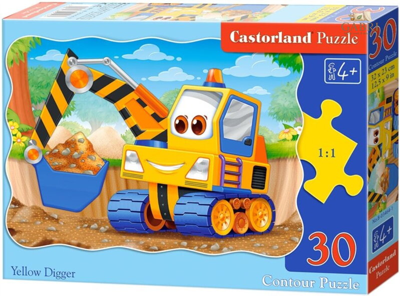 CASTORLAND Puzzle Žlutý bagr 30 dílků