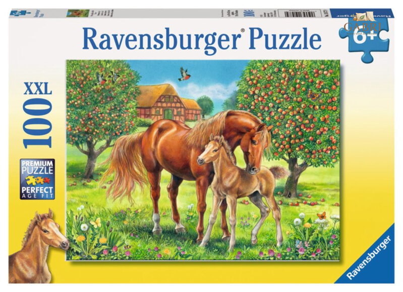 RAVENSBURGER Puzzle Koně na pastvině XXL 100 dílků