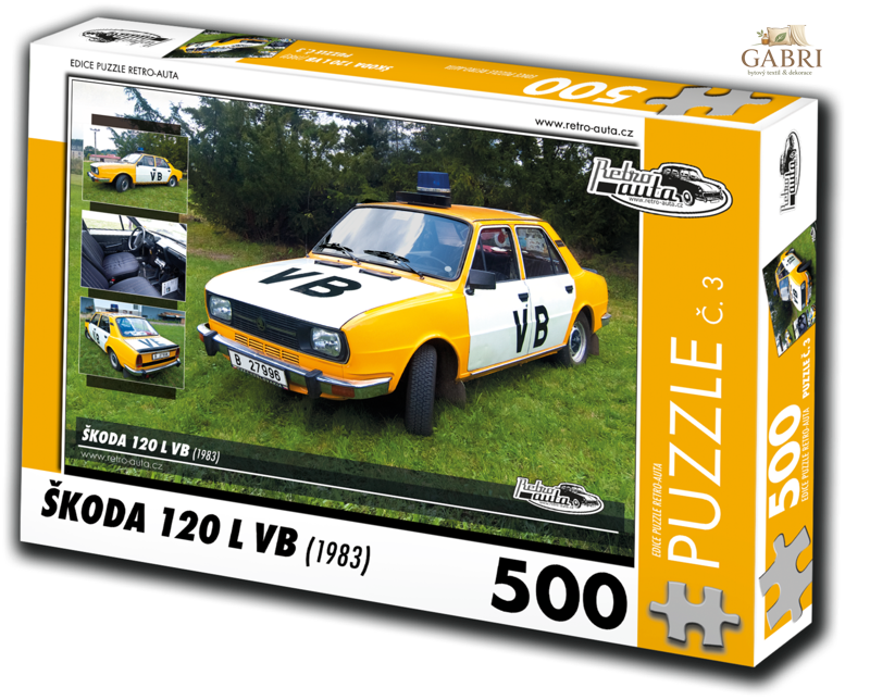 RETRO-AUTA Puzzle č. 3 Škoda 120 L VB (1983) 500 dílků