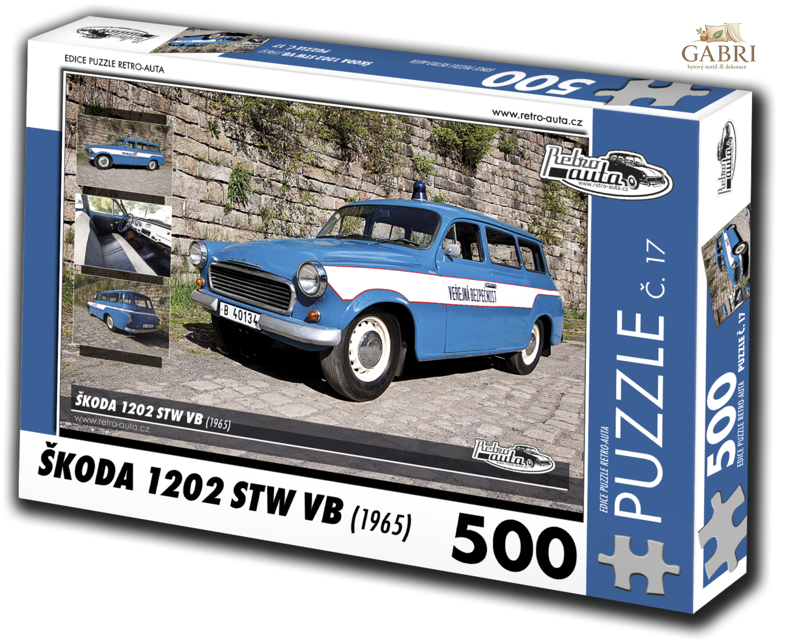 RETRO-AUTA Puzzle č. 17 Škoda 1202 STW VB (1965) 500 dílků