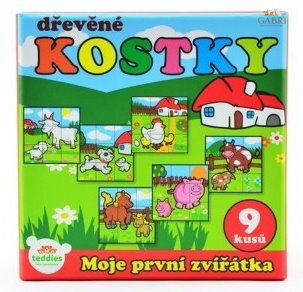 TEDDIES Obrázkové kostky Moje první zvířátka, 9 kostek