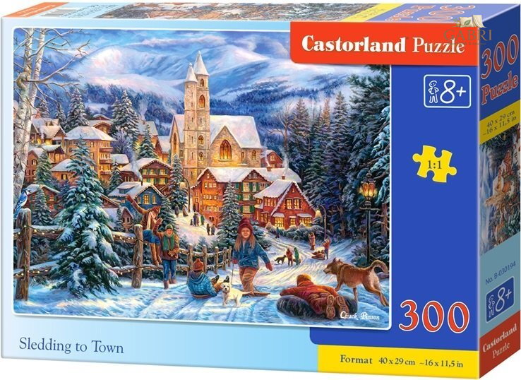 CASTORLAND Puzzle Sáňkování ve městě 300 dílků
