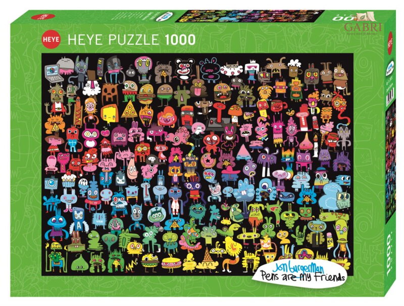 HEYE Puzzle Pens are my Friends: Doodle Rainbow 1000 dílků