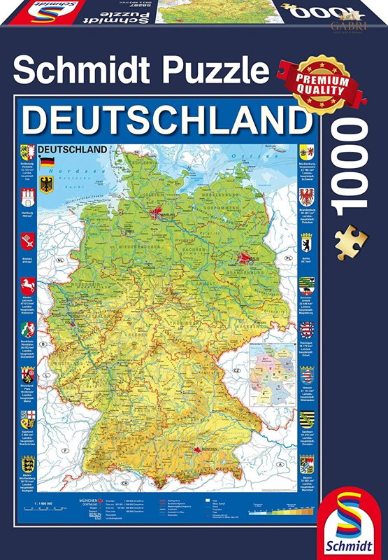 SCHMIDT Puzzle Mapa Německa 1000 dílků