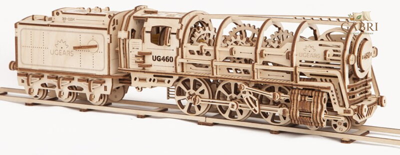 UGEARS 3D puzzle Parní lokomotiva s vagónem 443 dílků