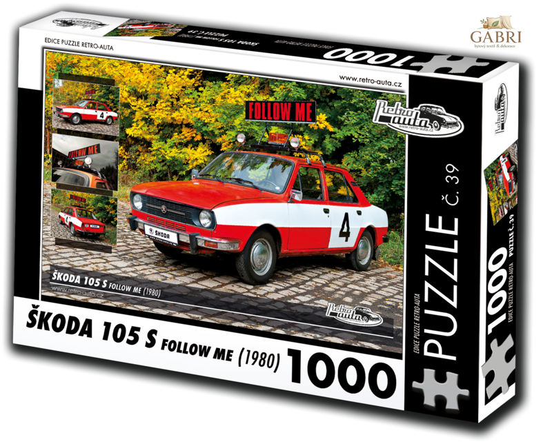 RETRO-AUTA Puzzle č. 39 Škoda 105 S Follow Me (1980) 1000 dílků