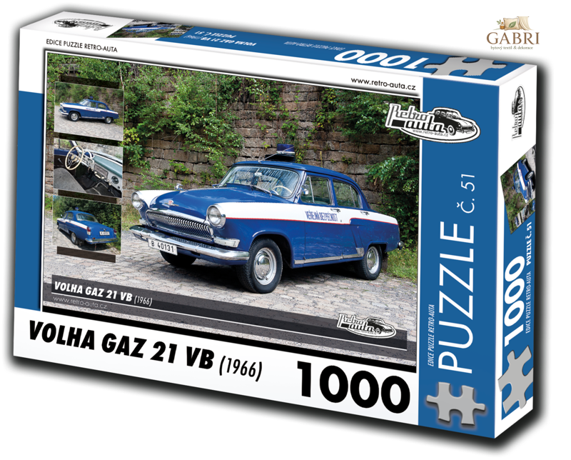 RETRO-AUTA Puzzle č. 51 Volha Gaz 21 VB (1966) 1000 dílků