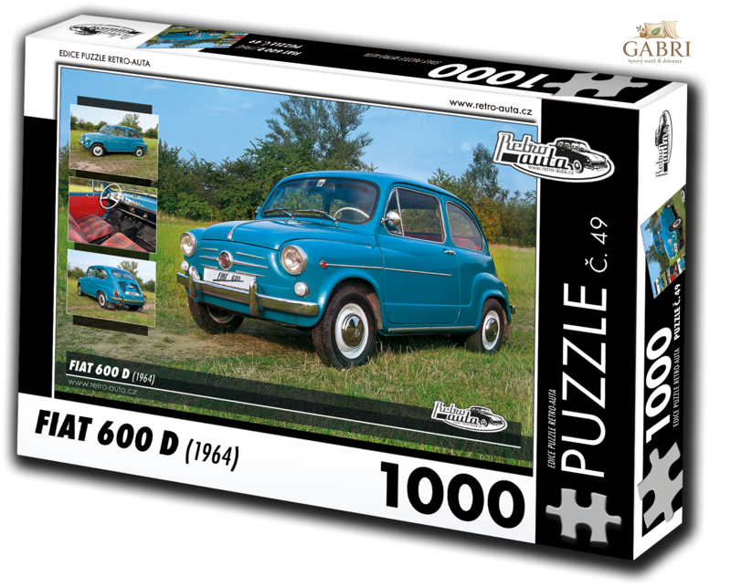 RETRO-AUTA Puzzle č. 49 Fiat 600 D (1964) 1000 dílků
