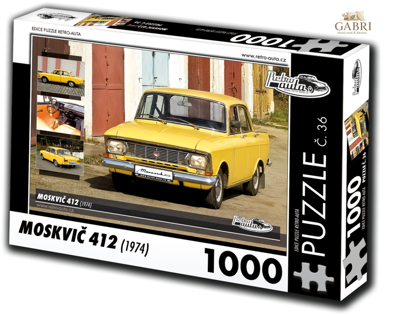 RETRO-AUTA Puzzle č. 36 Moskvič 412 (1974) 1000 dílků