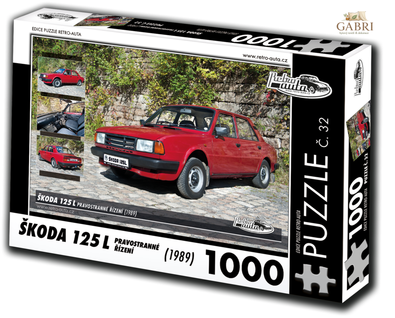 RETRO-AUTA Puzzle č. 32 Škoda 125 L pravostranné řízení (1989) 1000 dílků