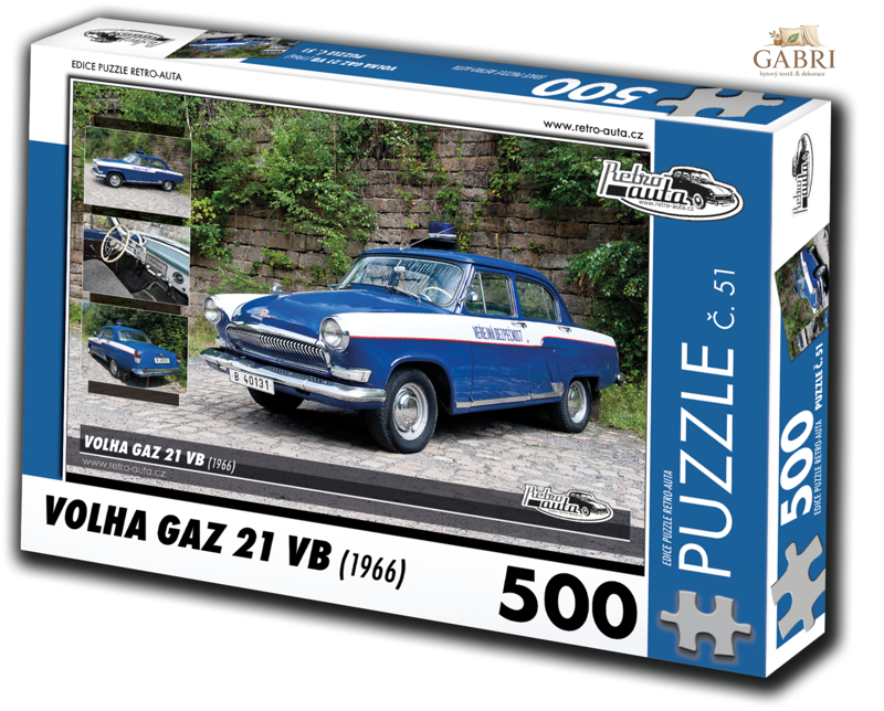 RETRO-AUTA Puzzle č. 51 Volha Gaz 21 VB (1966) 500 dílků