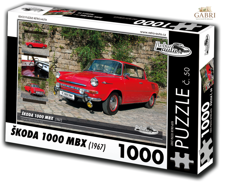 RETRO-AUTA Puzzle č. 50 Škoda 1000 MBX (1967) 1000 dílků