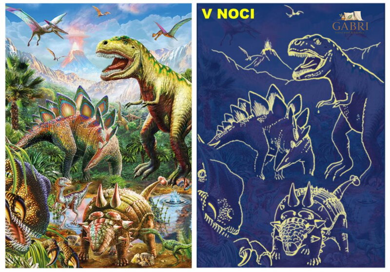 Svítící puzzle Svět dinosaurů XL 100 dílků
