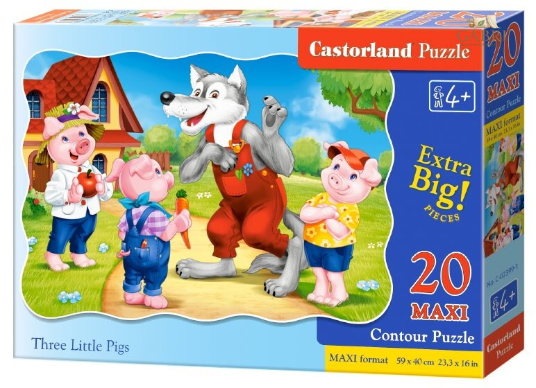 CASTORLAND Puzzle Tři malá prasátka MAXI 20 dílků