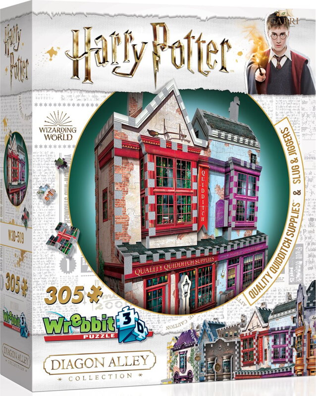 WREBBIT 3D 3D puzzle Harry Potter: Prvotřídní potřeby pro famfrpál a Slug & Jiggers Apothecary 305 dílků