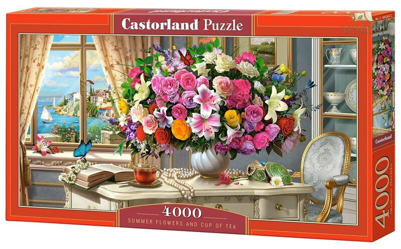 CASTORLAND Puzzle Letní kytice se šálkem čaje 4000 dílků