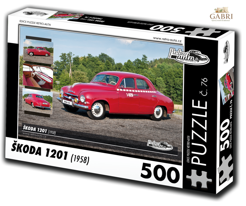 RETRO-AUTA Puzzle č. 76 Škoda 1201 (1958) 500 dílků