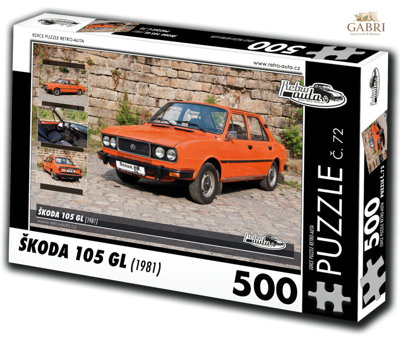 RETRO-AUTA Puzzle č. 72 Škoda 105 GL (1981) 500 dílků
