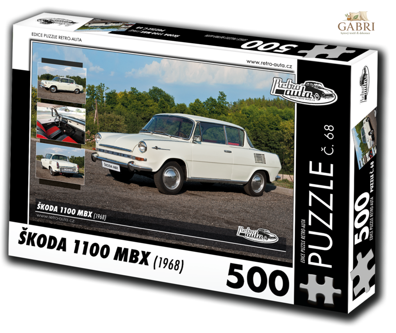 RETRO-AUTA Puzzle č. 68 Škoda 1100 MBX (1968) 500 dílků