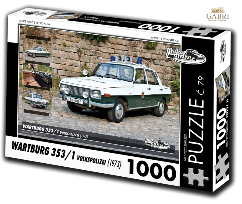 RETRO-AUTA Puzzle č. 79 Wartburg 353,1 Volkspolizei (1973) 1000 dílků