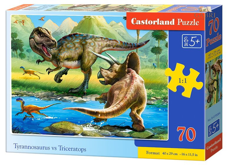 CASTORLAND Puzzle Tyranosaurus vs. Triceratops 70 dílků