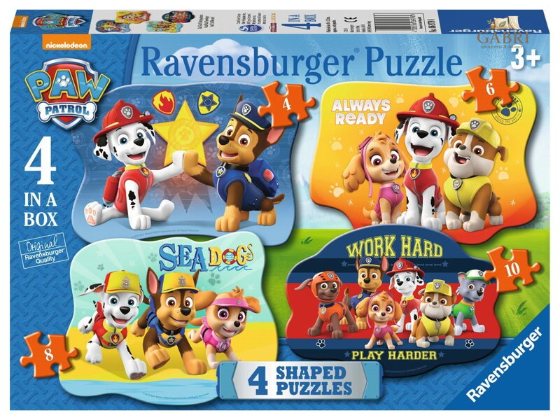 RAVENSBURGER Puzzle Tlapková patrola 4v1 (4,6,8,10 dílků)