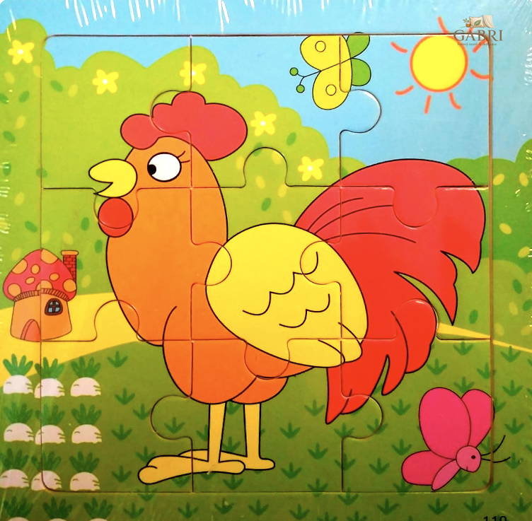 Dřevěné puzzle Kohoutek 9 dílků