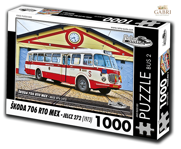 RETRO-AUTA Puzzle BUS č.2 Škoda 706 RTO MEX (1973) 1000 dílků