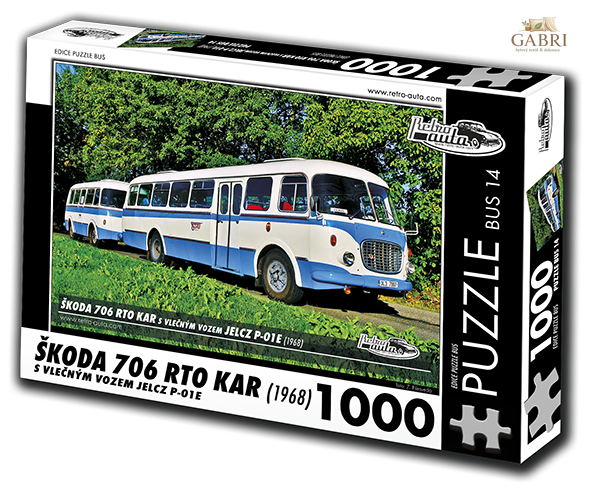 RETRO-AUTA Puzzle BUS č.14 Škoda 706 RTO KAR (1968) 1000 dílků