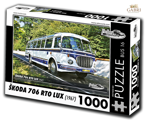 RETRO-AUTA Puzzle BUS č.16 Škoda 706 RTO LUX (1967) 1000 dílků