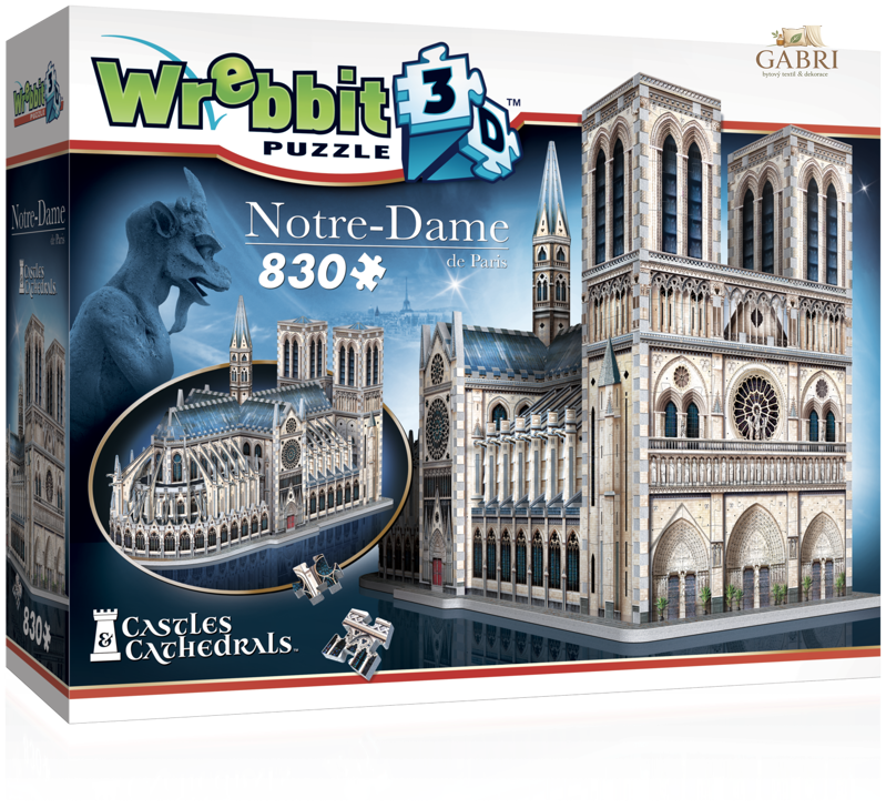 WREBBIT 3D 3D puzzle Katedrála Notre-Dame 830 dílků