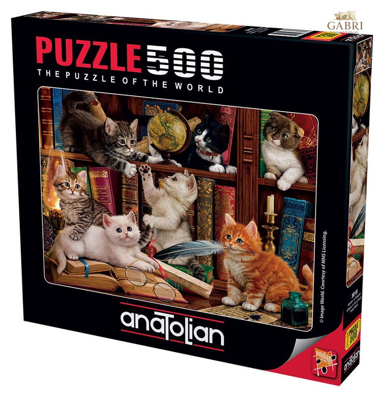 ANATOLIAN Puzzle Kočičky v knihovně 500 dílků