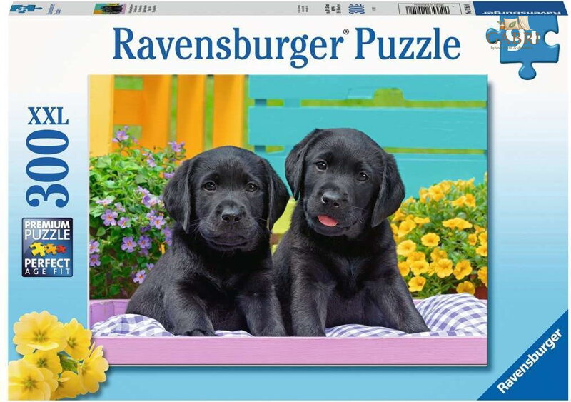 RAVENSBURGER Puzzle Černí labradoři XXL 300 dílků