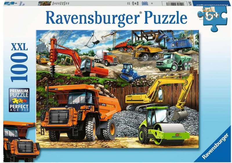 RAVENSBURGER Puzzle Stavební stroje XXL 100 dílků