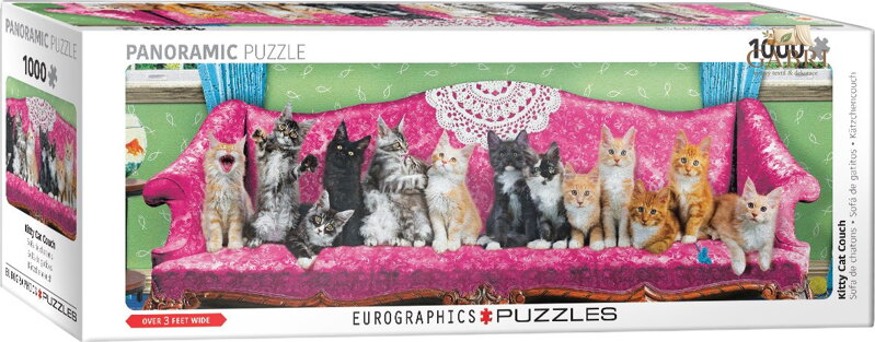 EUROGRAPHICS Panoramatické puzzle Kočky na kočičí pohovce 1000 dílků