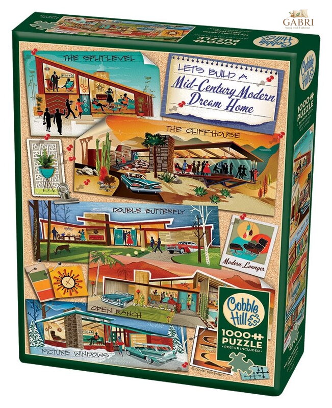 COBBLE HILL Puzzle Moderní dům snů v polovině století 1000 dílků