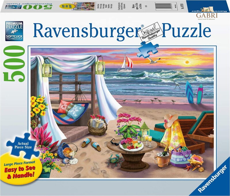 RAVENSBURGER Puzzle Na pláži Cabana XXL 500 dílků