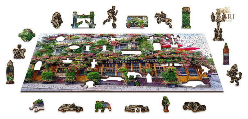 WOODEN CITY Dřevěné puzzle Londýnská hospoda 2v1, 300 dílků EKO