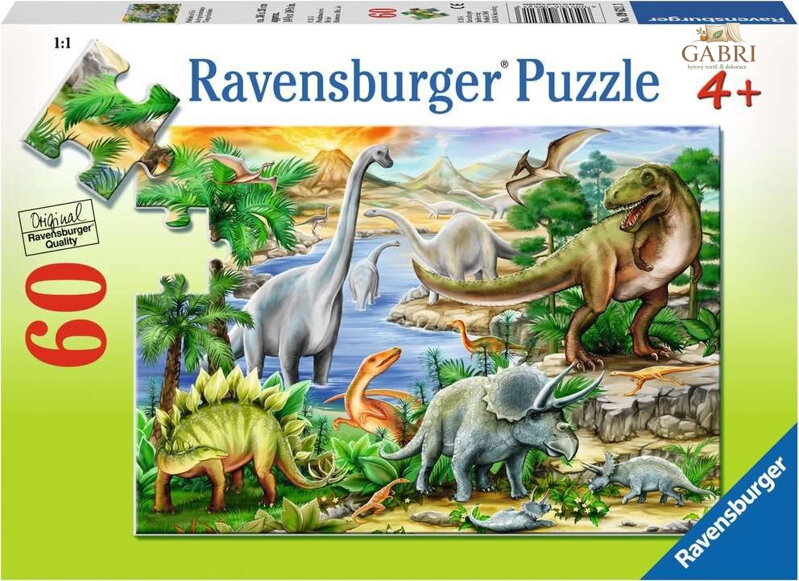 RAVENSBURGER Puzzle Prehistorický život 60 dílků