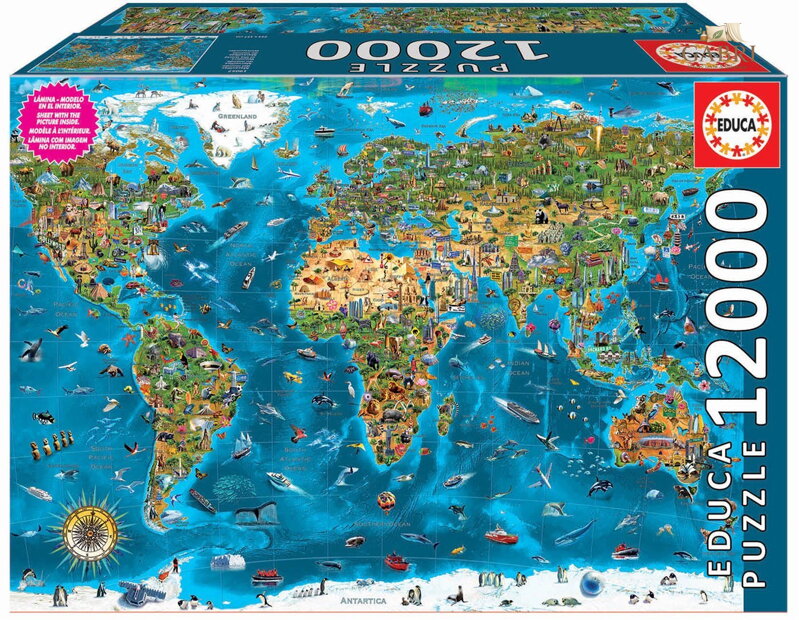EDUCA Puzzle Zázraky světa 12000 dílků