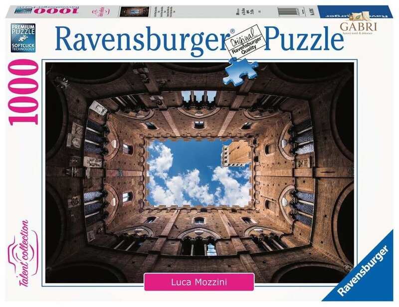 RAVENSBURGER Puzzle Cortile della Podestà, Palazzo Pubblico, Siena, Itálie 1000 dílků