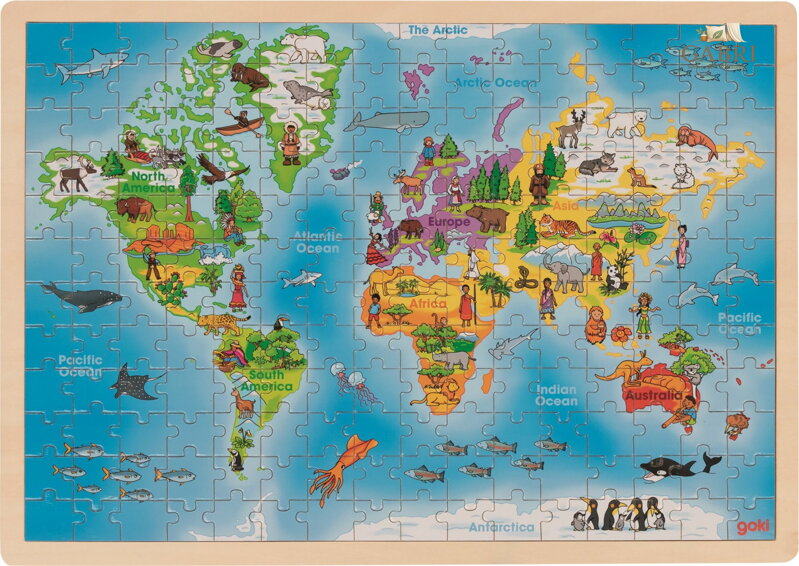 GOKI Dřevěné puzzle Náš svět 192 dílků