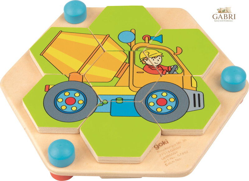 GOKI Puzzle hexagon Stavební stroje